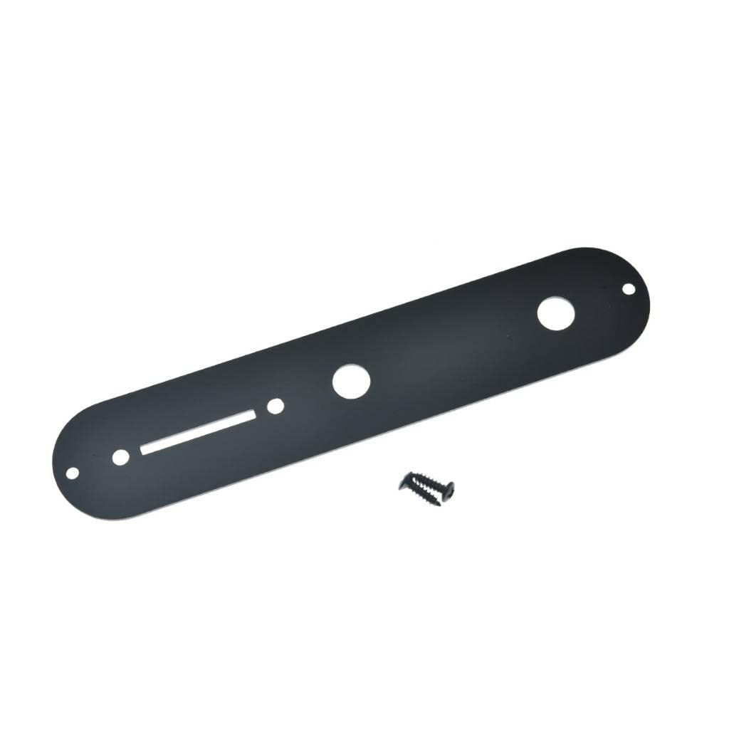 KAISH USA Specs Metal Aluminum Anodized Tele Control Plate with 3/8'' CTS Pot Holes for American/Mexican Telecaster Black